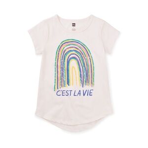 Tea Collection C'est La Vie Girls Tunic Top Short Sleeve T-Shirt Size 7